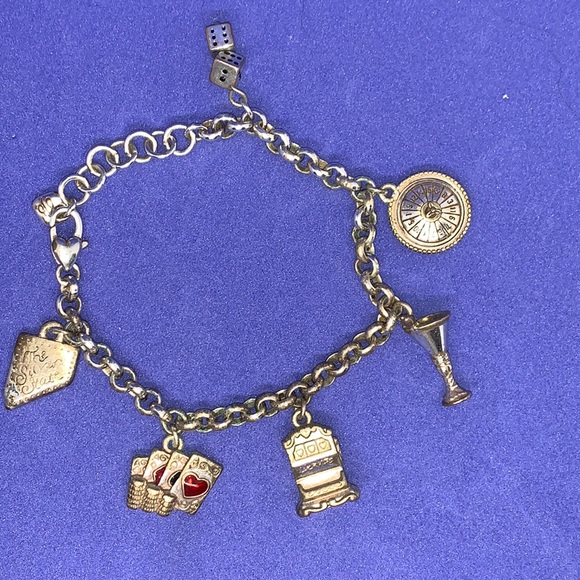 Vegas, Baby!!! Retired Brighton Las Vegas Charm Bracelet with Movable Charms - Picture 2 of 2